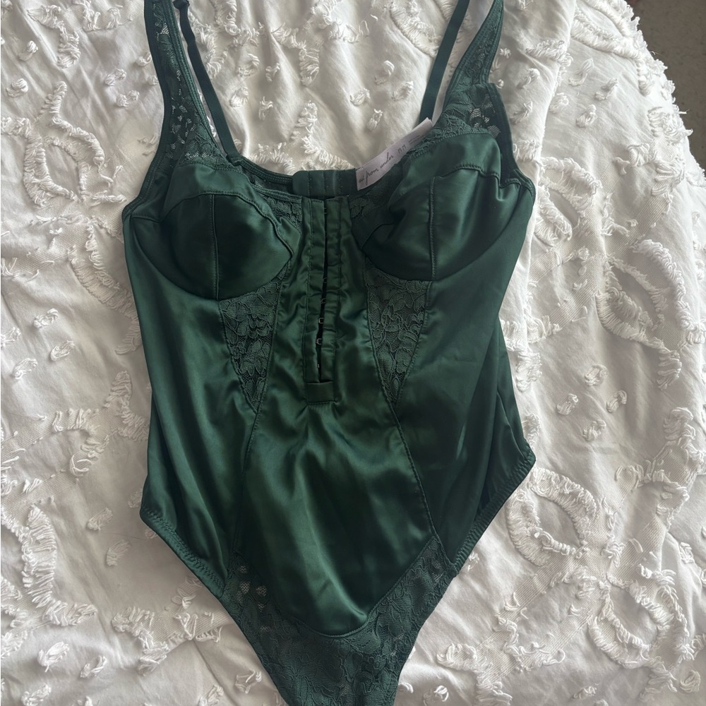 Urban Outfitters Green Lace Bodysuit
